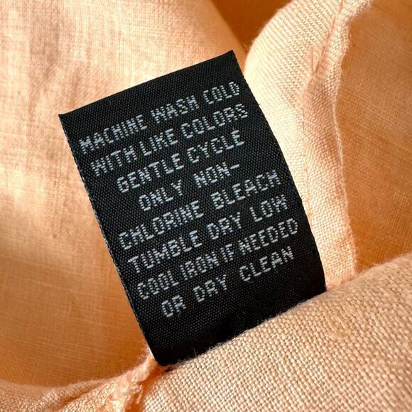 Premise 100% LINEN Tunic Top Womens 3X Peach High Low Sleeveless Scoop Neck Zip - Picture 5 of 5